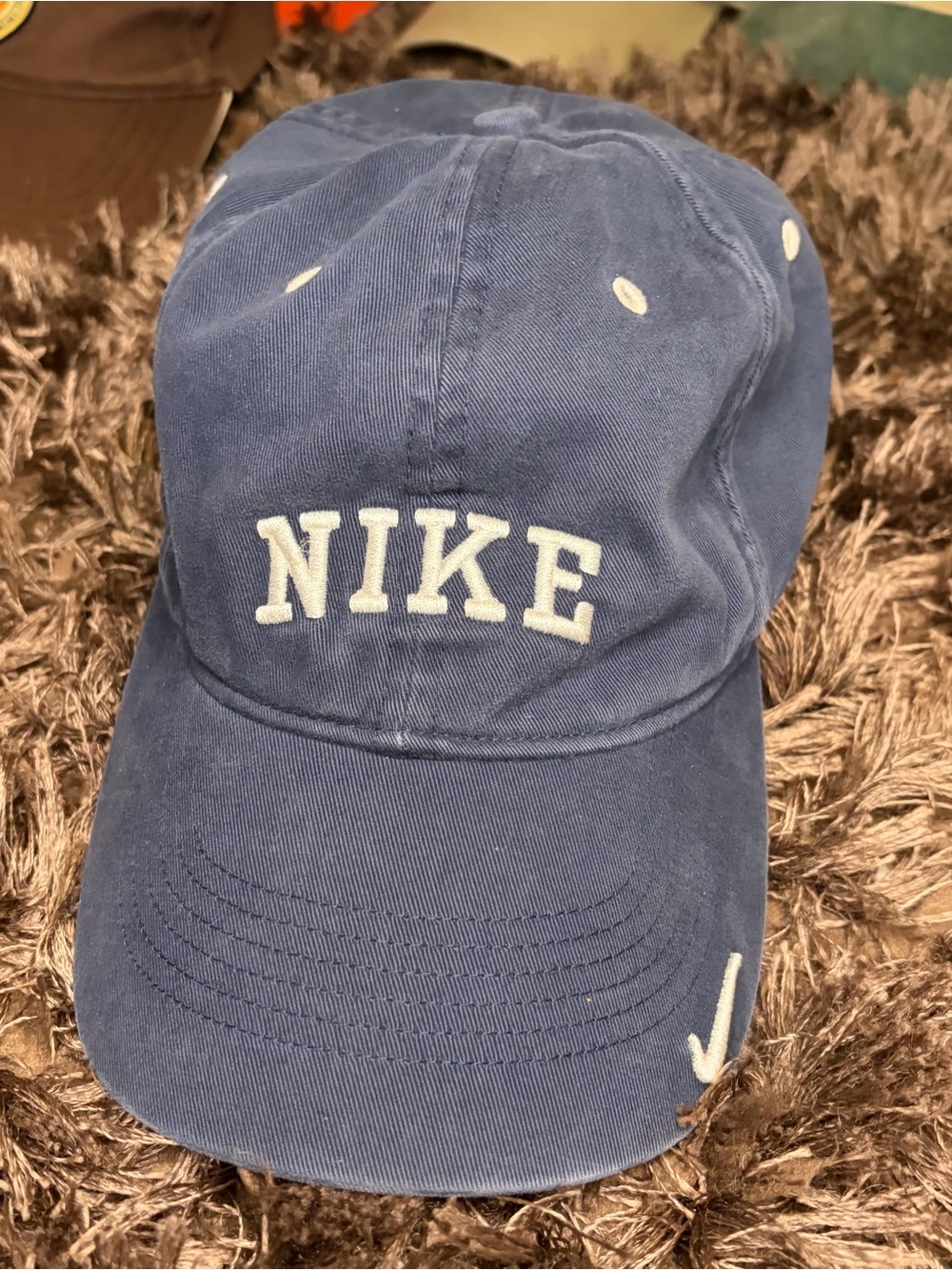 Vintage 90s Navy Blue Nike Arch Logo Baseball Cap